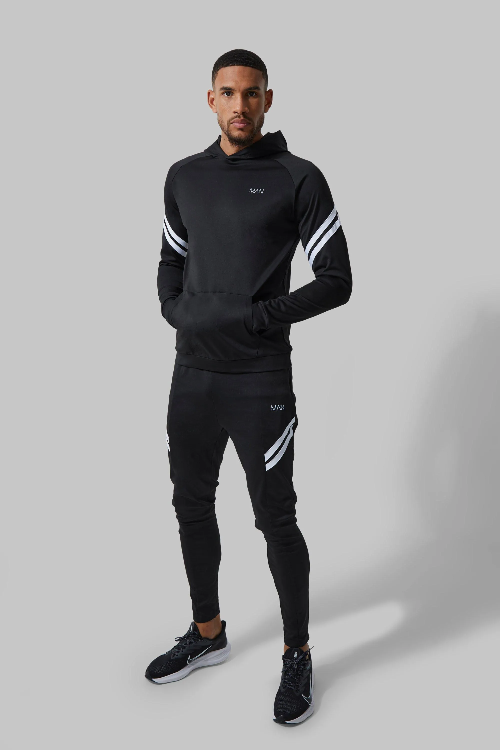 Tall Man Active Training ¼ Zip Hoodie Tracksuit | boohooMAN UK