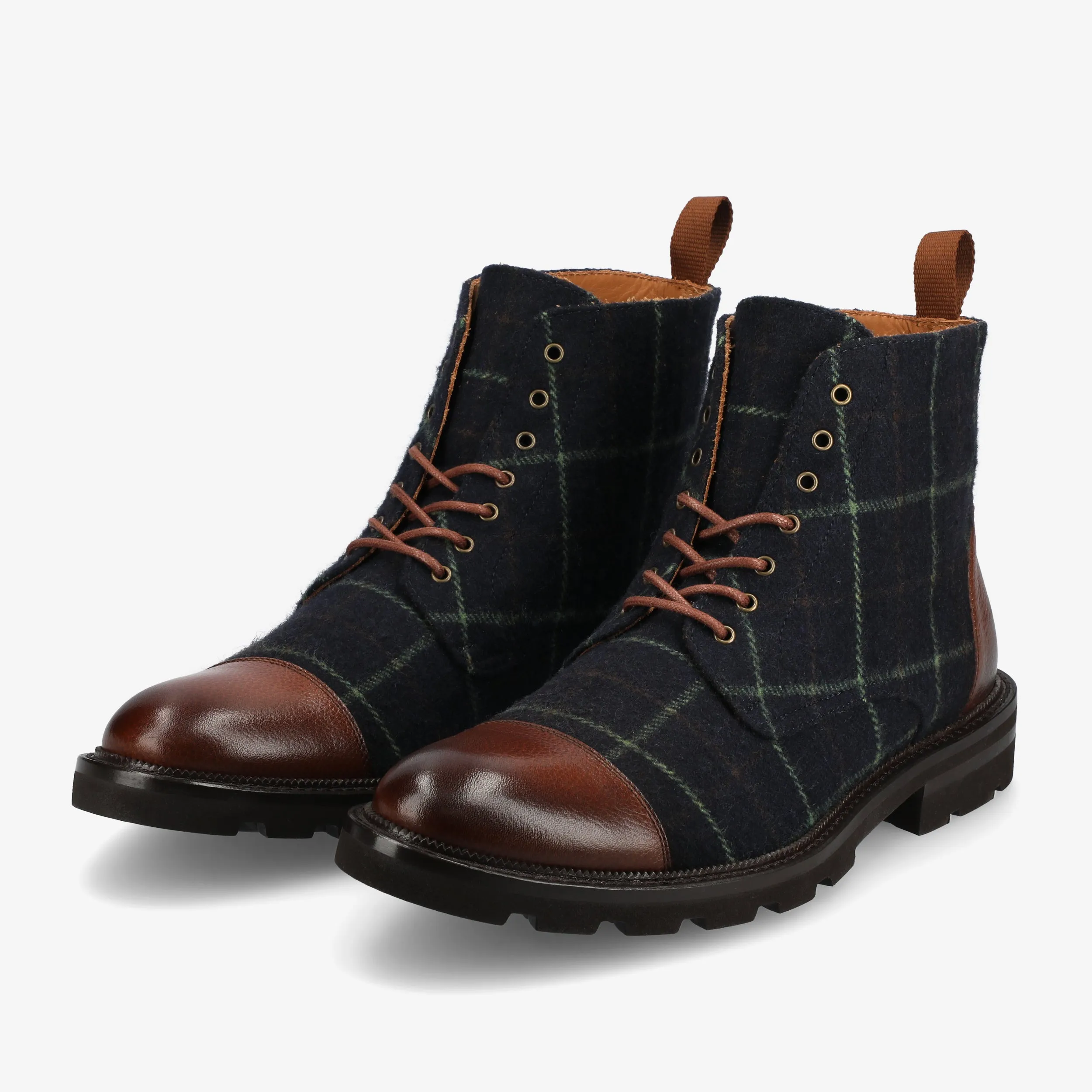 The Jack Captoe Boot in Navy Tweed