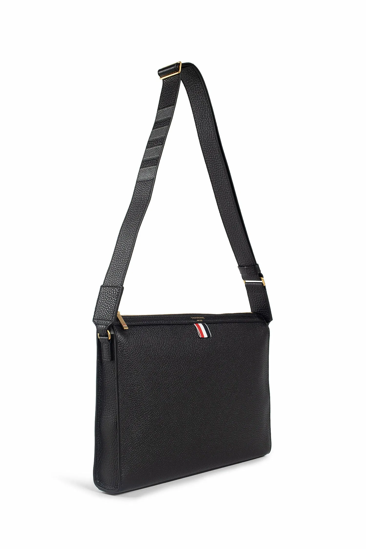 thom browne leather document shoulder bag