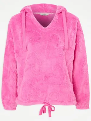 Tickled Pink Heart Fleece Hoodie Pyjamas | Lingerie | George at ASDA