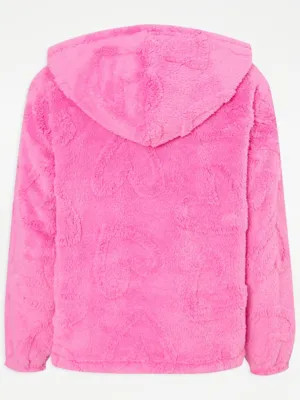 Tickled Pink Heart Fleece Hoodie Pyjamas | Lingerie | George at ASDA