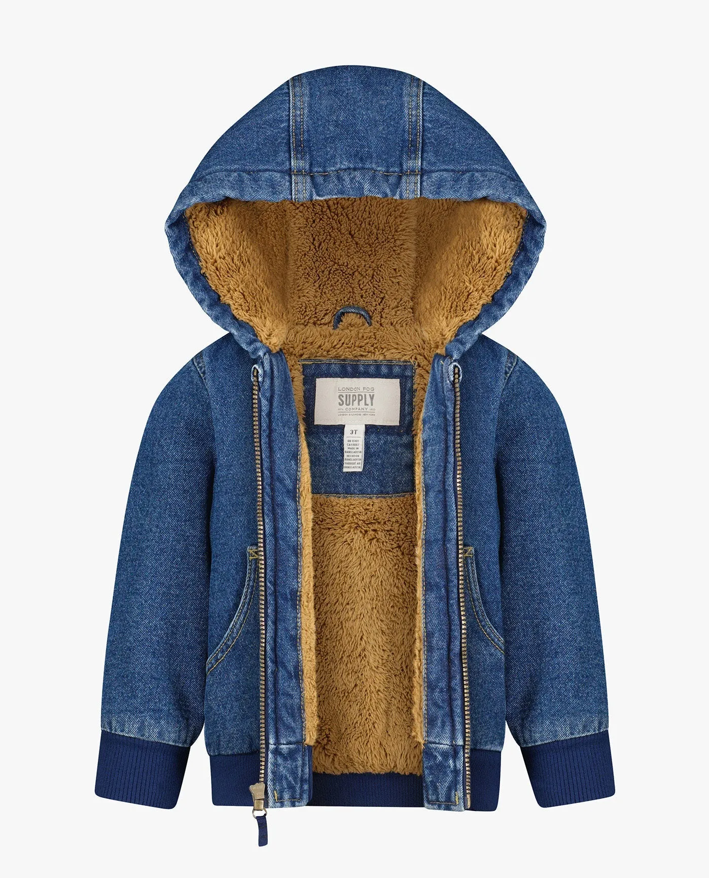 TODDLER BOYS ZIP-FRONT HOODED BOMBER