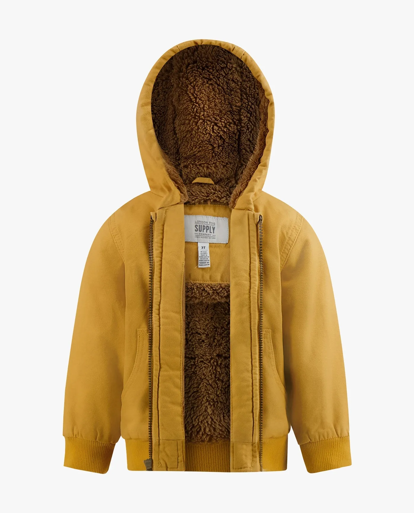 TODDLER BOYS ZIP-FRONT HOODED BOMBER