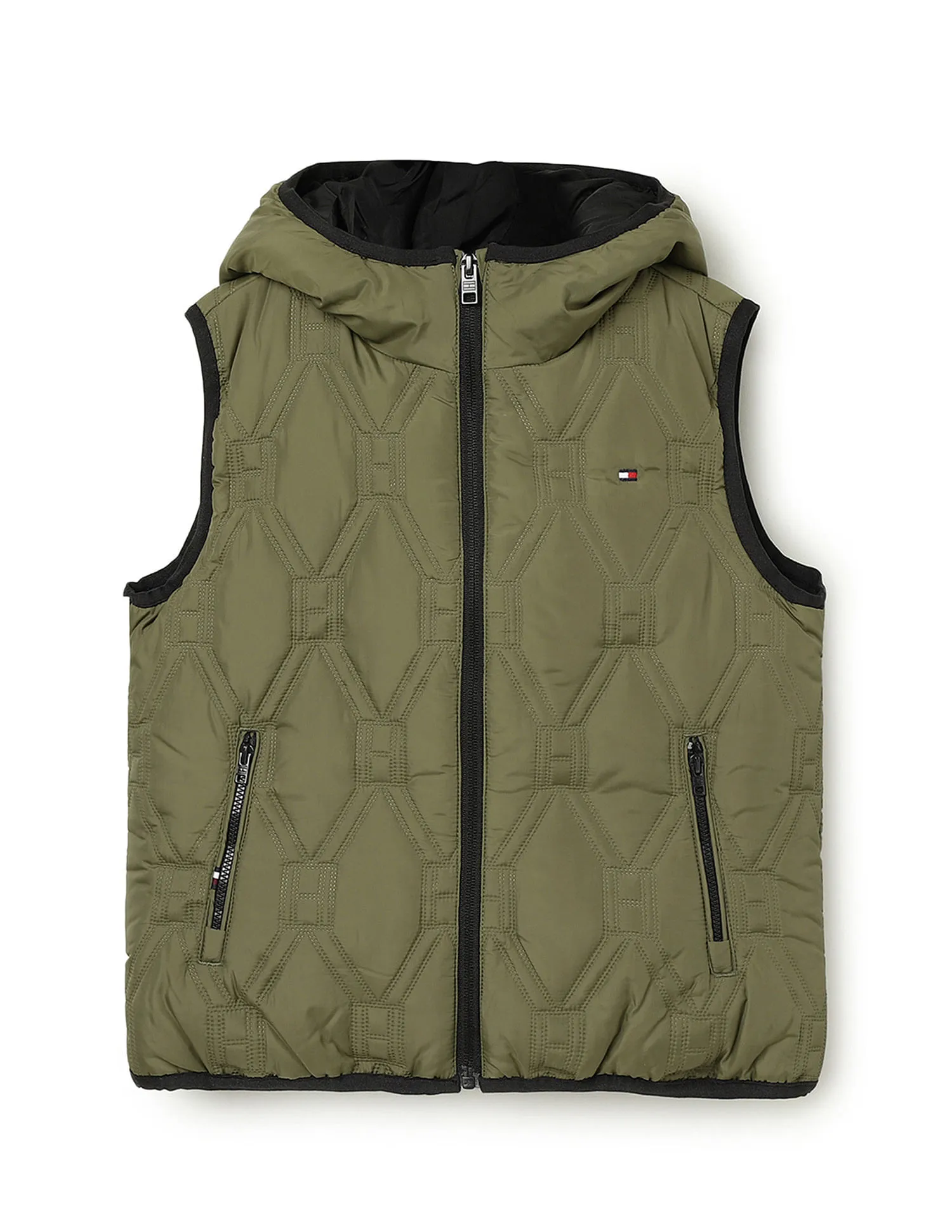 Tommy Hilfiger Kids Boys Quilted Padded Hooded Vest Jacket