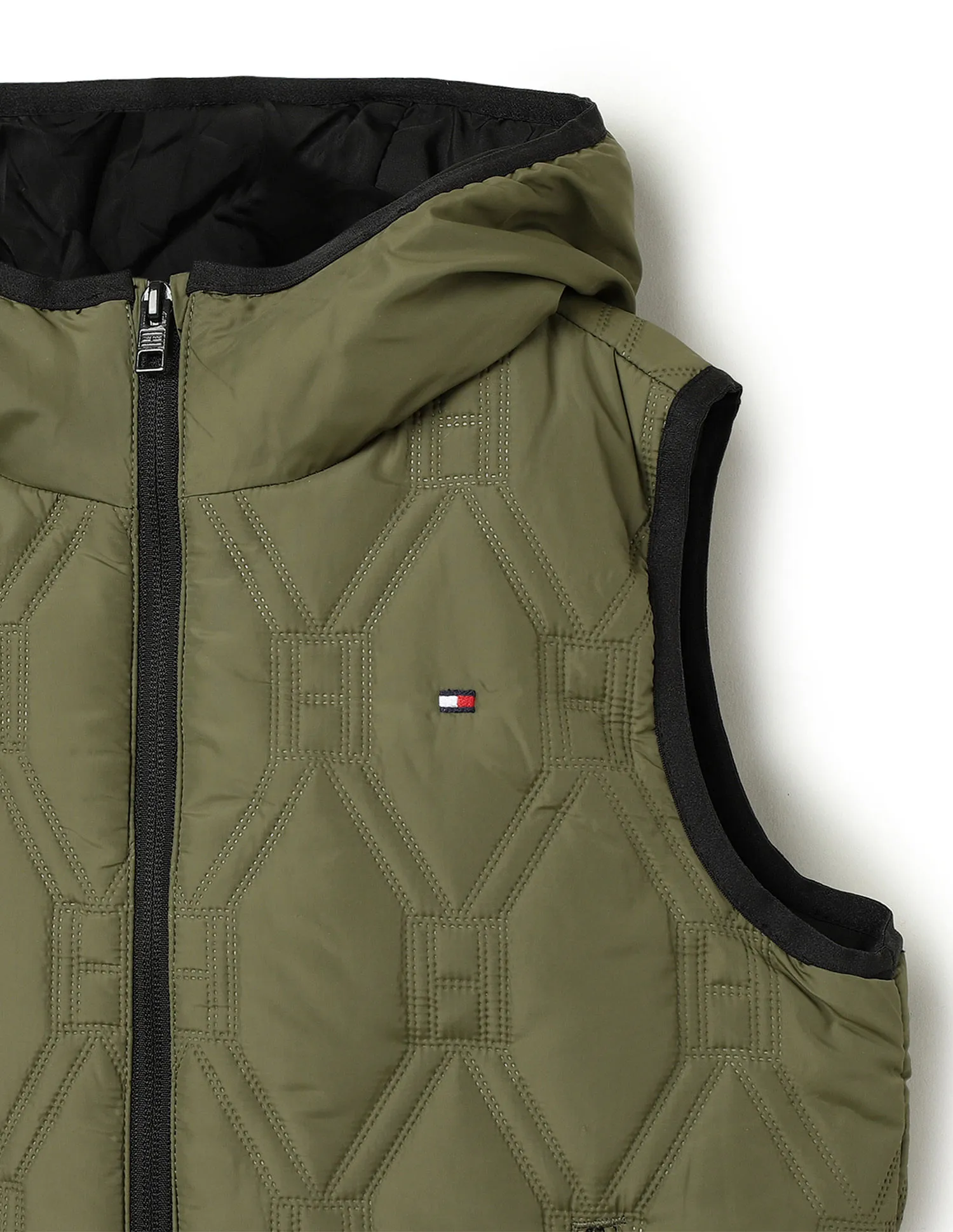 Tommy Hilfiger Kids Boys Quilted Padded Hooded Vest Jacket