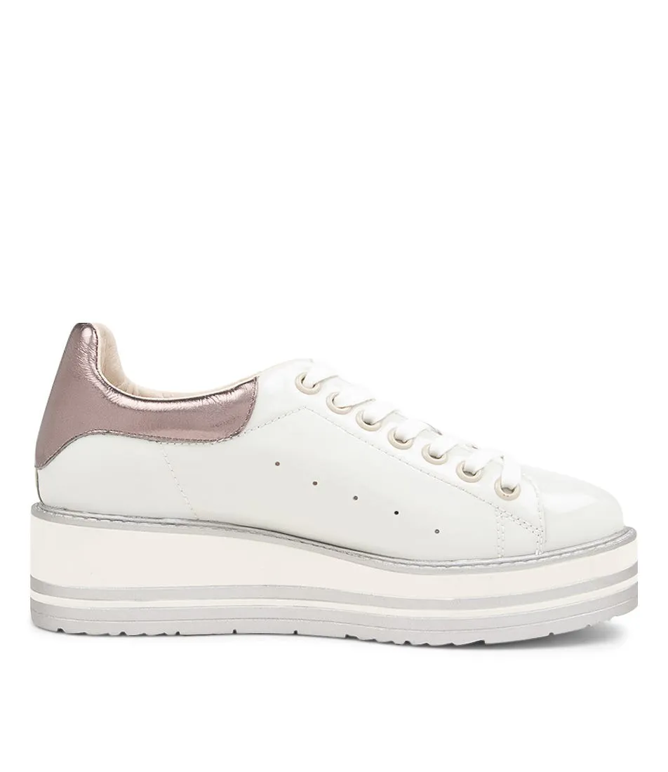 TOP END Siobhan Oyster Pewter Patent Leather Sneakers