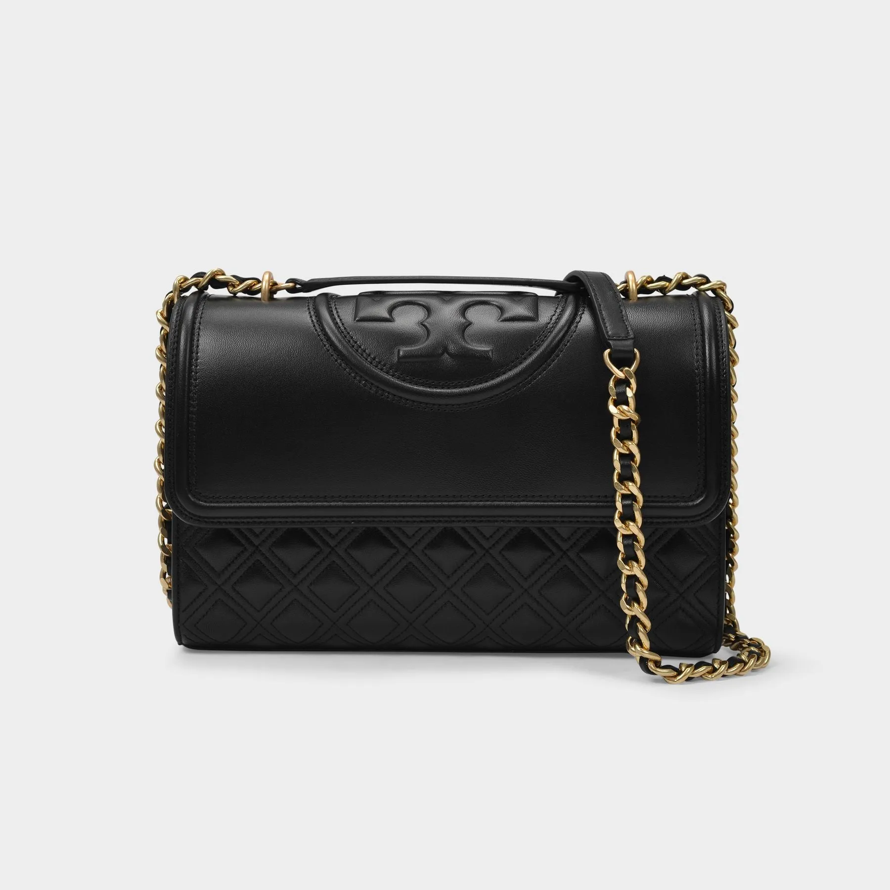 Tory Burch  Fleming Convertible Shoulder Bag in Black Leather