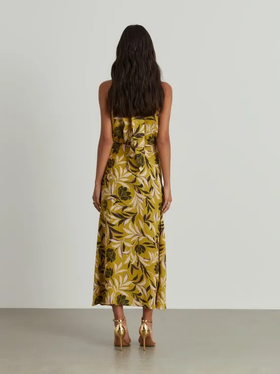 Tropical pattern long skirt