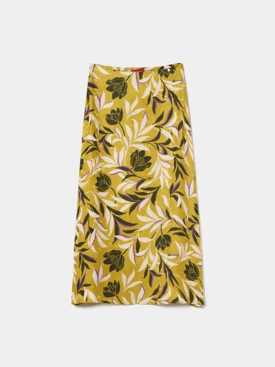 Tropical pattern long skirt