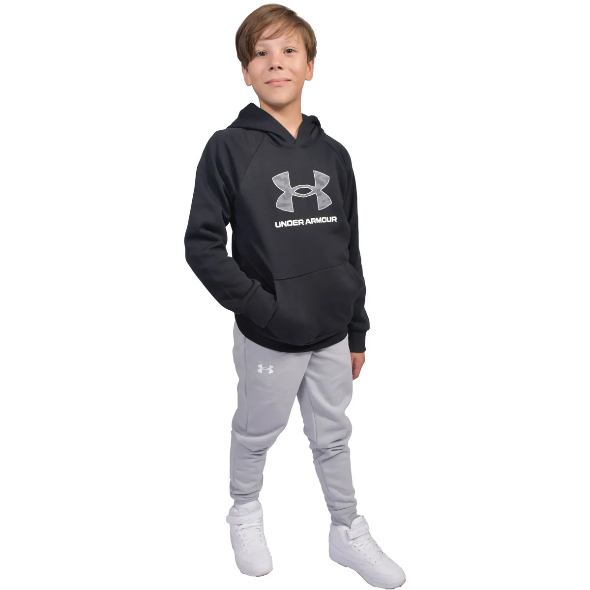 Under Armour Boy's Rival Fleece Big Logo Hoodie