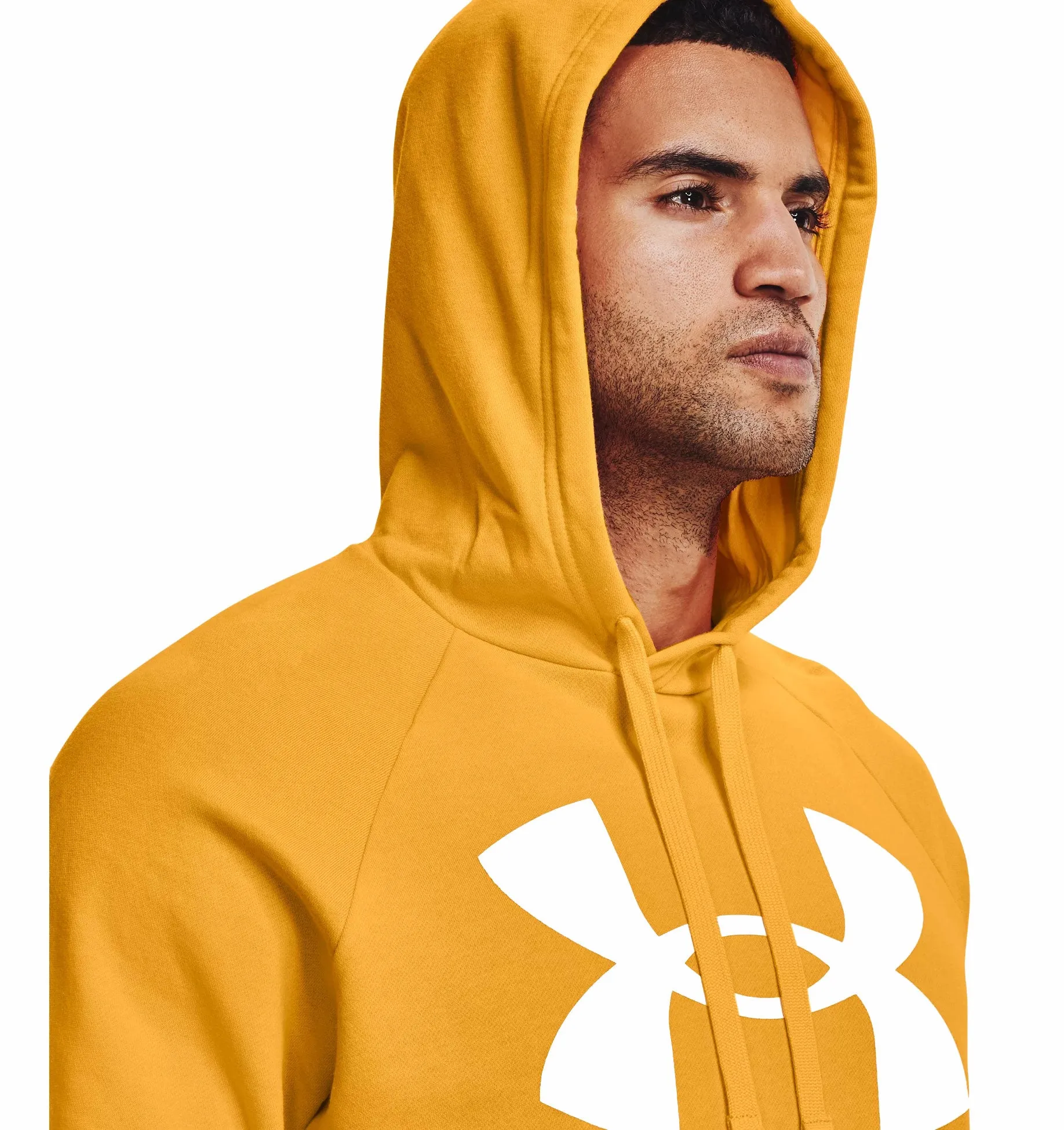 Under Armour Rival Big Logo Fleece Hoodie - Mens - Rise/Onyx White