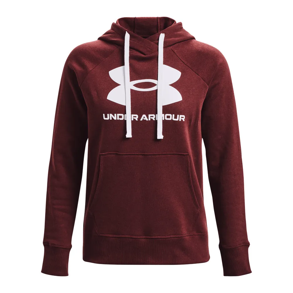 Under Armour Rival Fleece Logo Hoodie - Womens - Chestnut Red/White