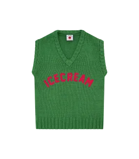 V-NECK KNITTED VEST - GREEN