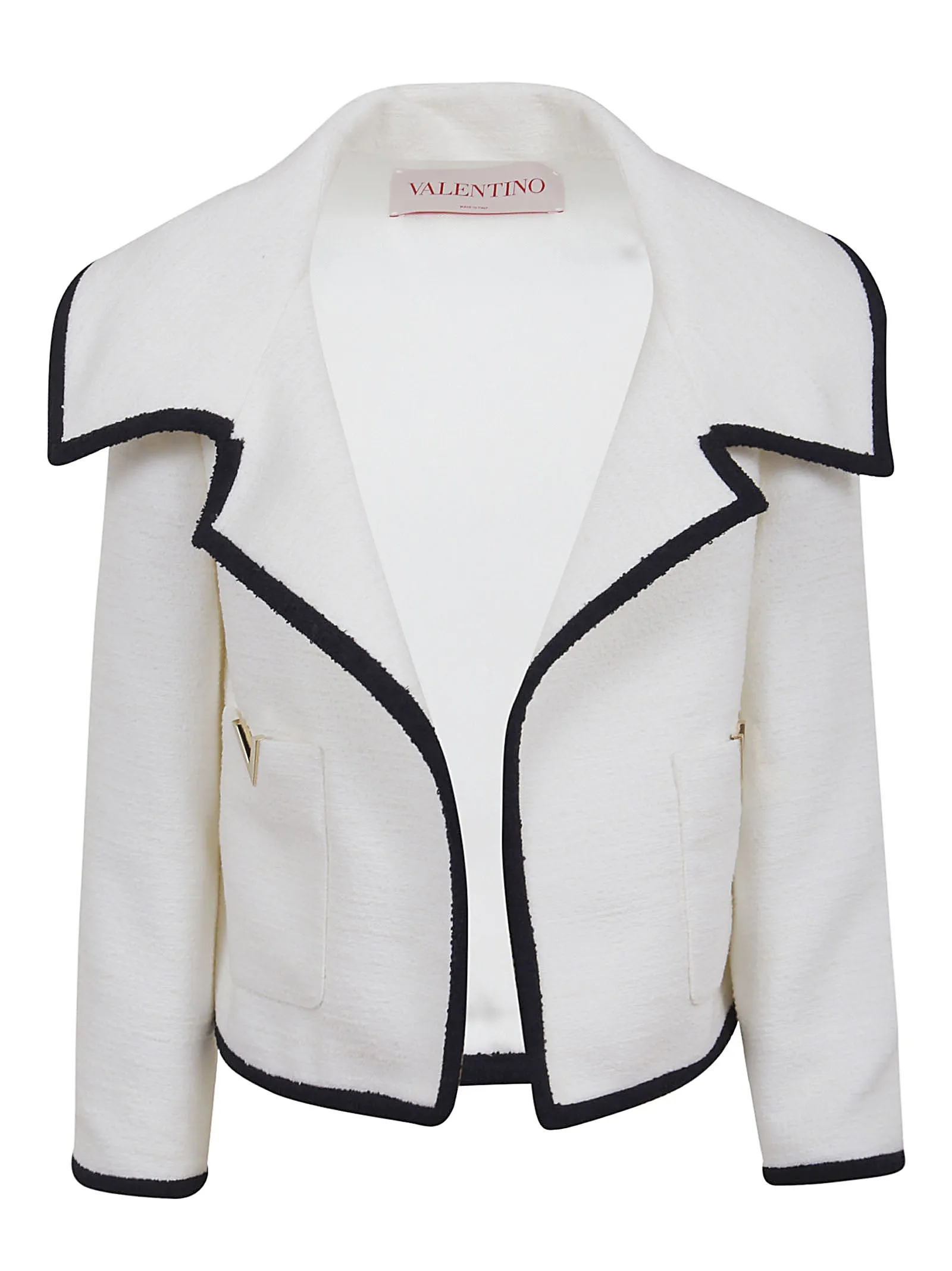 Valentino Logo Plaque Cropped Jacket