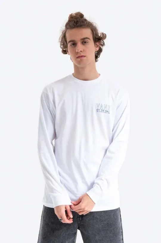 Vans cotton longsleeve top Moonstone Beach white color