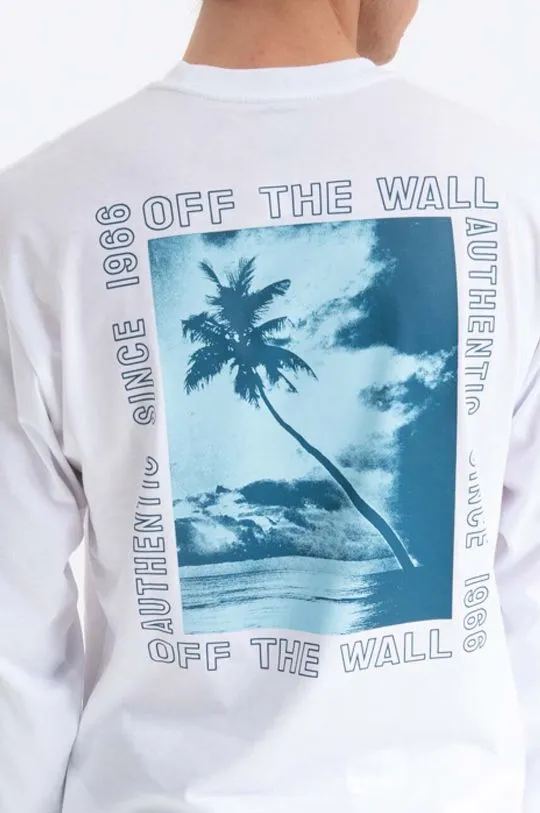 Vans cotton longsleeve top Moonstone Beach white color