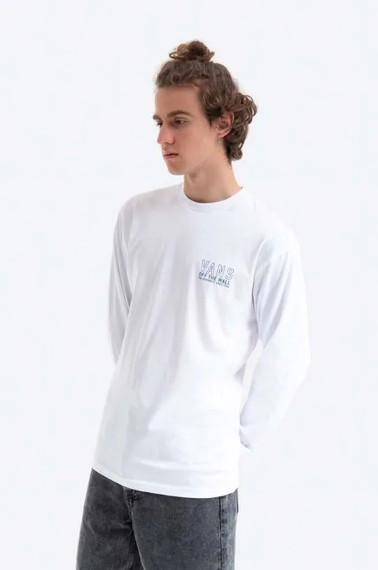 Vans cotton longsleeve top Moonstone Beach white color