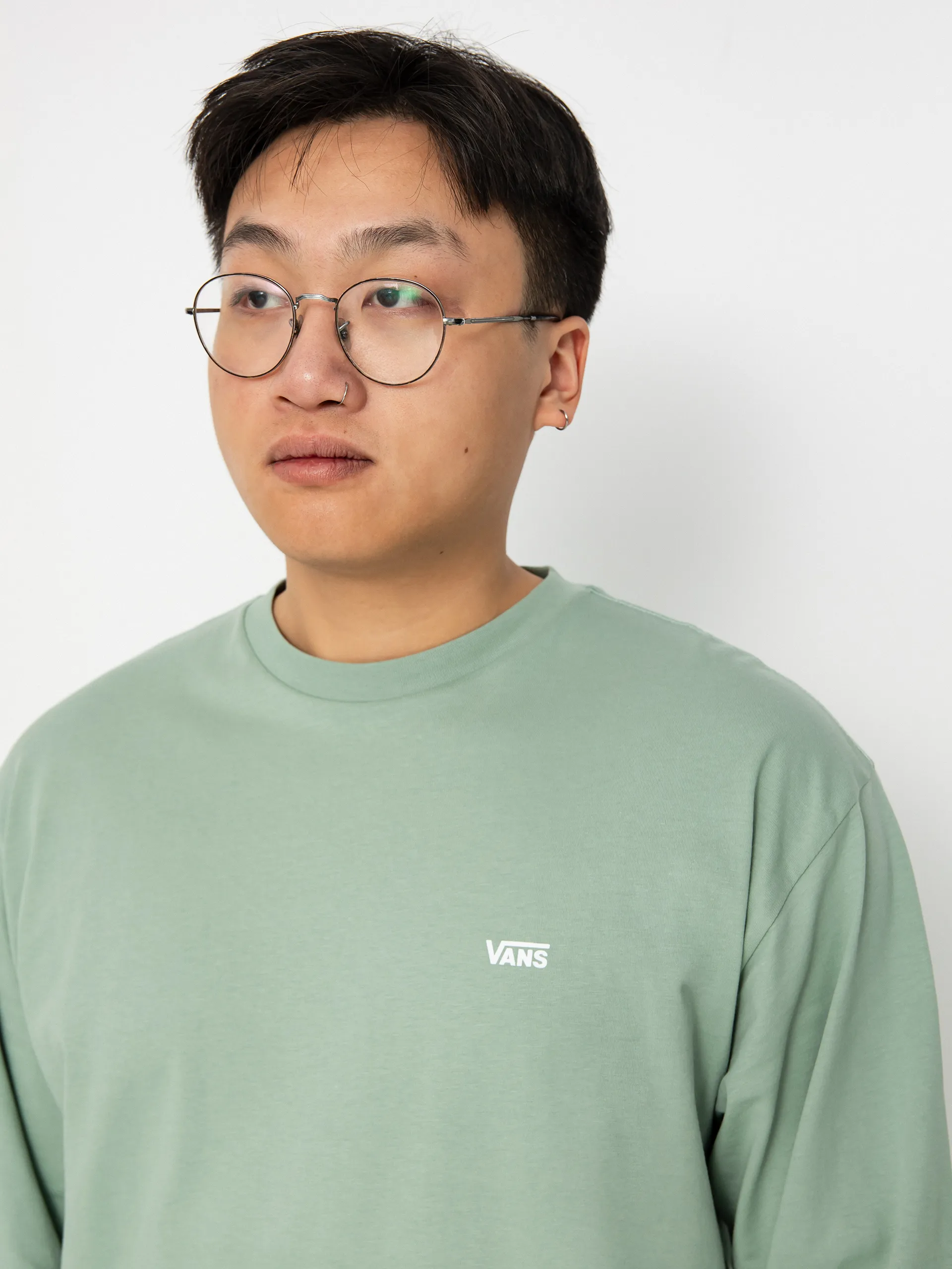 Vans Left Chest Hit Longsleeve (iceberg green/white)