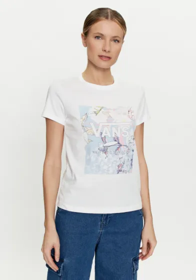 Vans Wild Bouquet Box Crew Womens T-Shirt - White