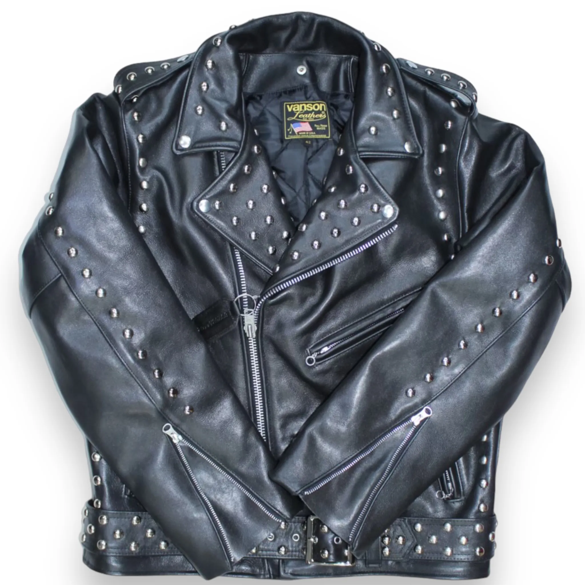 Vanson Leathers Studded Motorcycle Jacket - Daniel's Leather