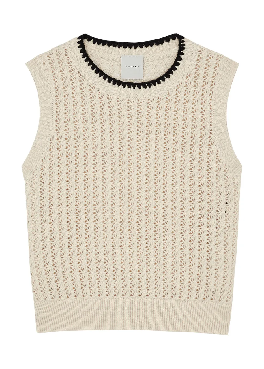 VARLEY Delaney open-knit cotton vest  -                         -                     -                