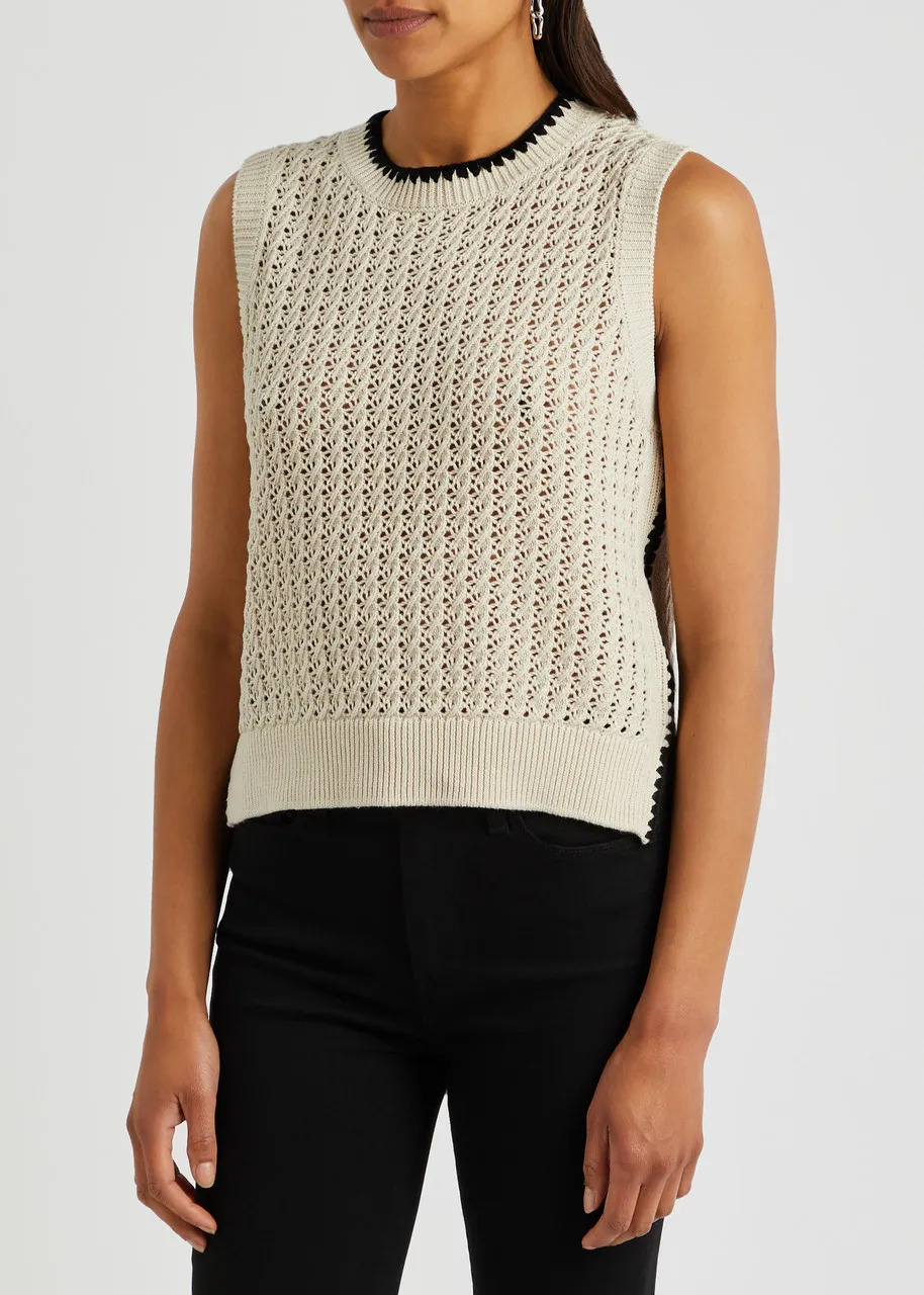 VARLEY Delaney open-knit cotton vest  -                         -                     -                