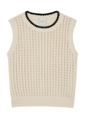 VARLEY Delaney open-knit cotton vest  -                         -                     -                