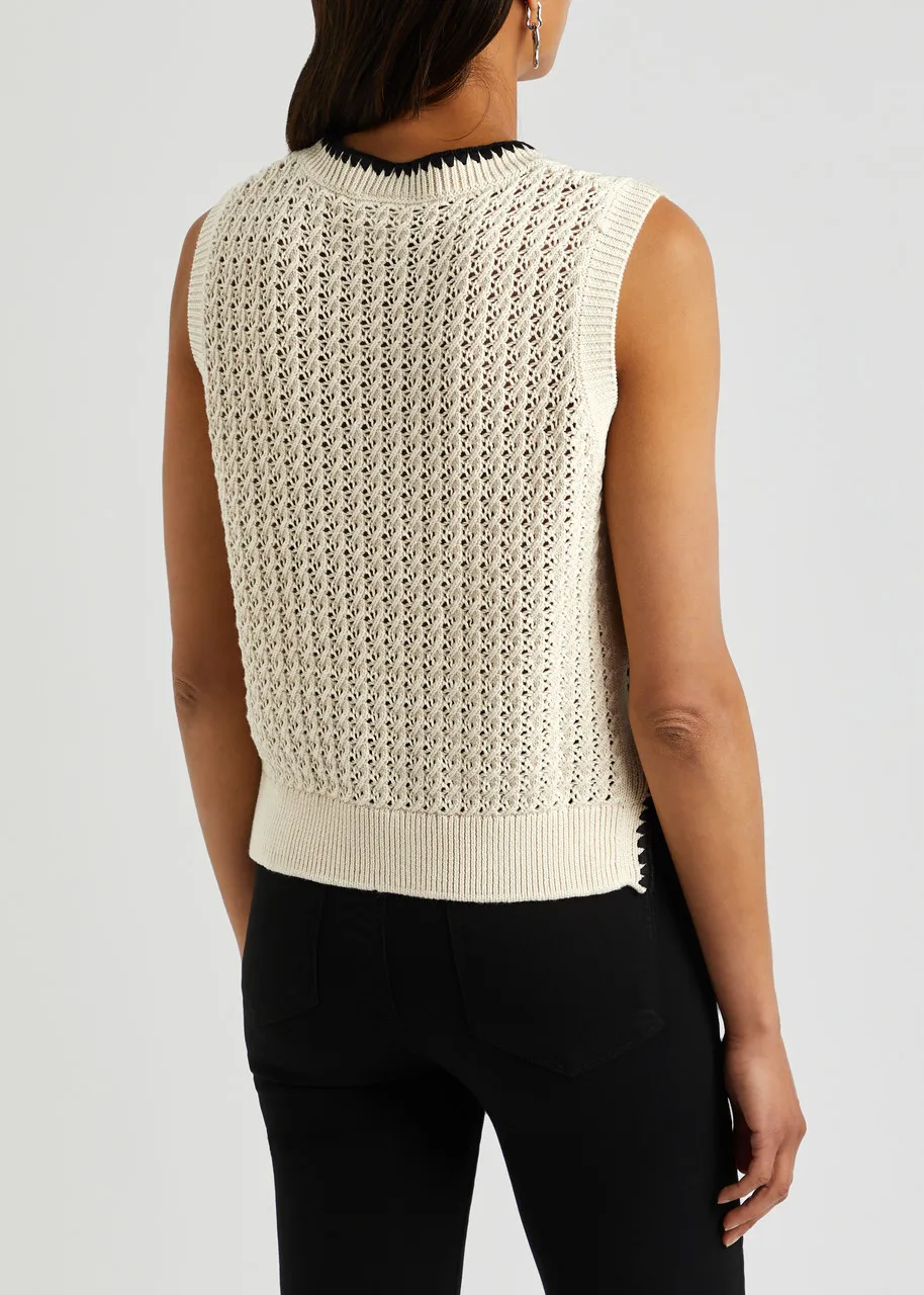 VARLEY Delaney open-knit cotton vest  -                         -                     -                