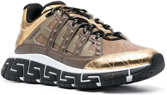 Versace Trigreca Allover-print sneakers Brown