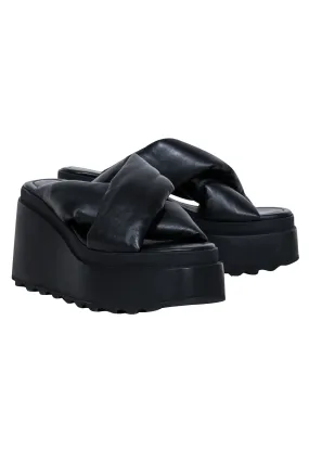 Vic Matie - Black Platform Chunky Slide Sandals Sz 7