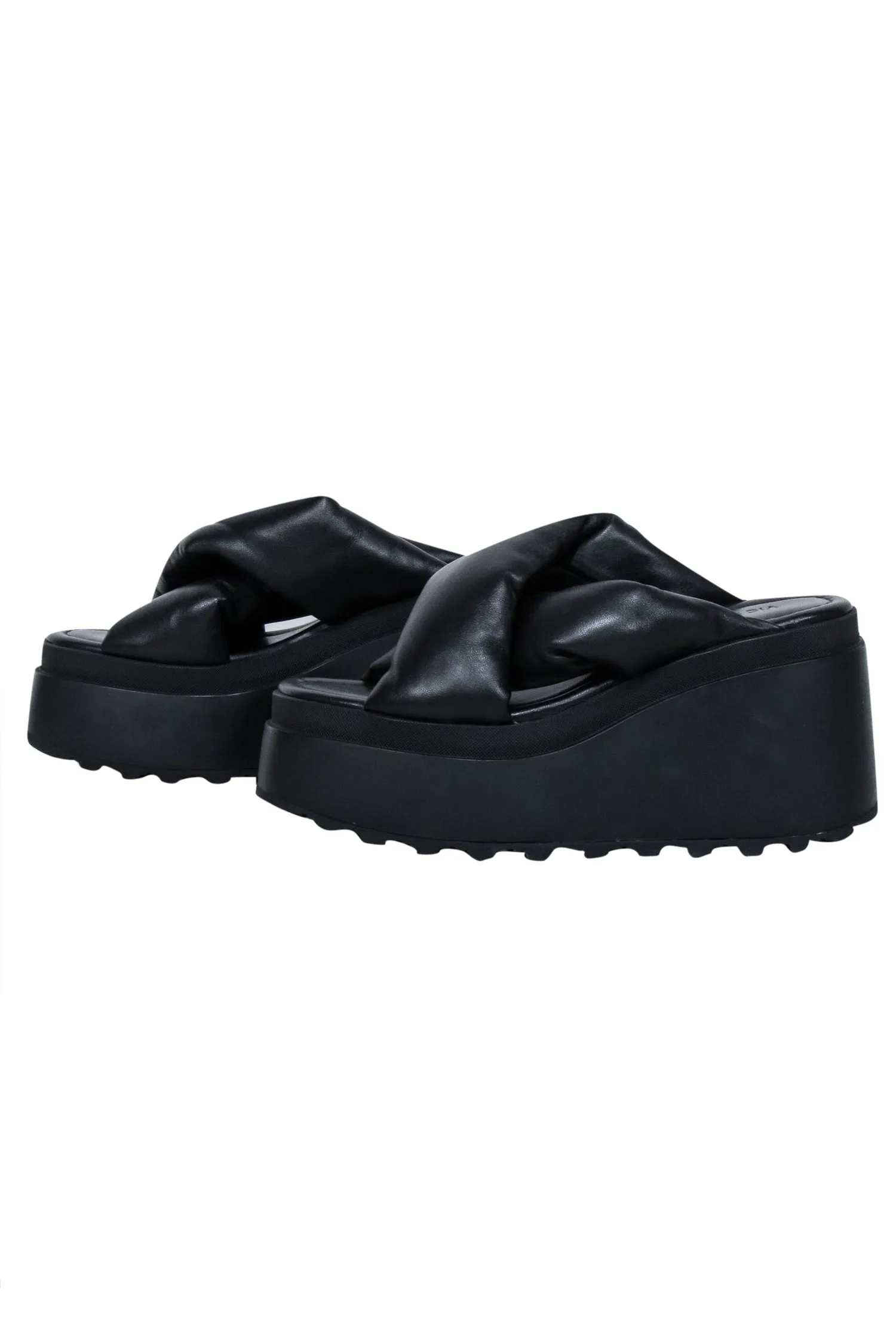 Vic Matie - Black Platform Chunky Slide Sandals Sz 7