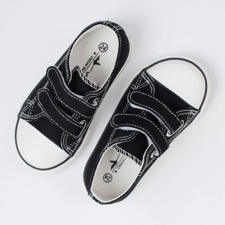 Vico children's sneakers with Velcro fastening black and white