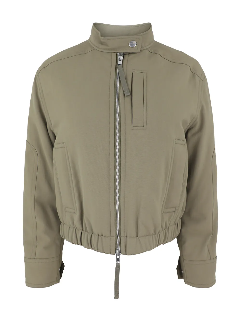 Vince Cropped Bomber Jacket in Oak Moss