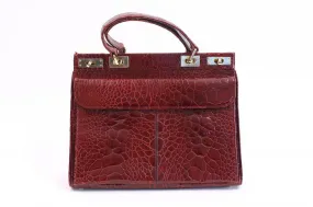 Vintage 60's Red Turtle Skin Birkin Style Handbag