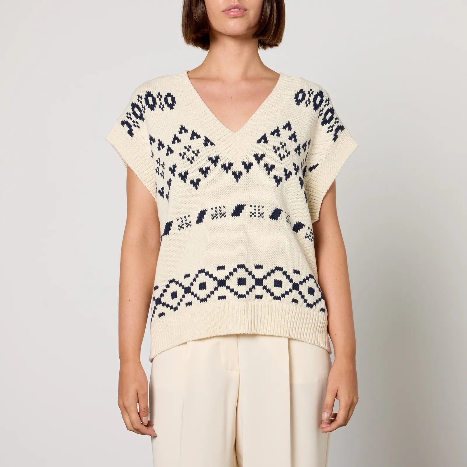 Weekend Max Mara Todi Cotton-Blend Knit Vest - M | Coggles