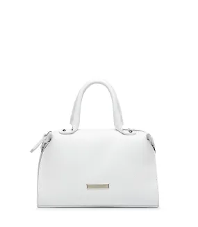 White leather hand bag