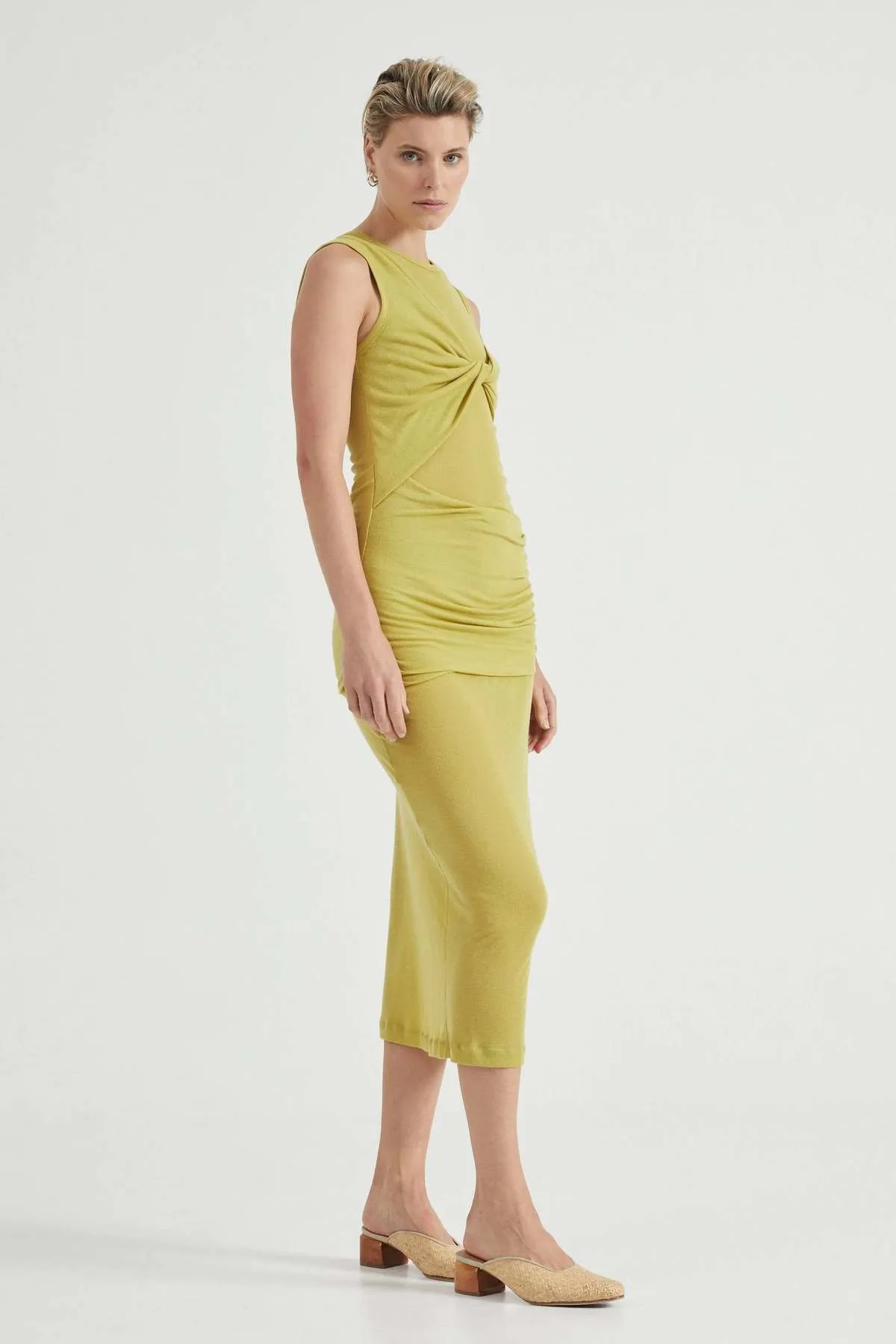 Wind Through Tank Dress - Lime