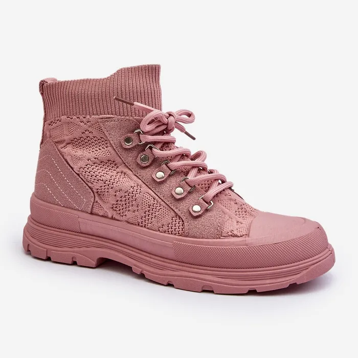 Women's Sneakers with an Elastic Upper, Pink Kalyne