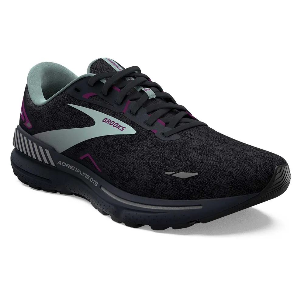 Women's Adrenaline GTS 23 Running Shoe - Black/Light Blue/Purple - Wide (D)