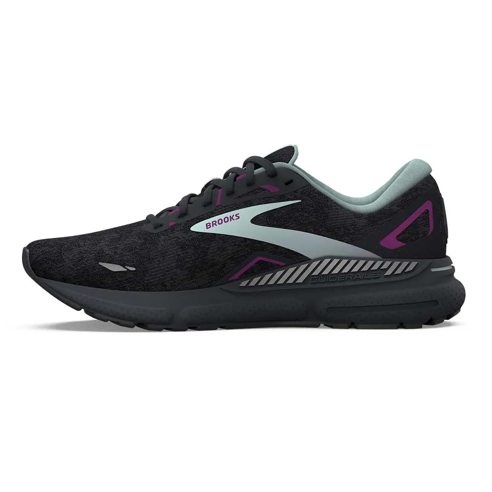 Women's Adrenaline GTS 23 Running Shoe - Black/Light Blue/Purple - Wide (D)