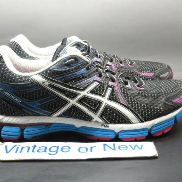 Women's Asics GT 2000 Black White Electric Blue Running ...