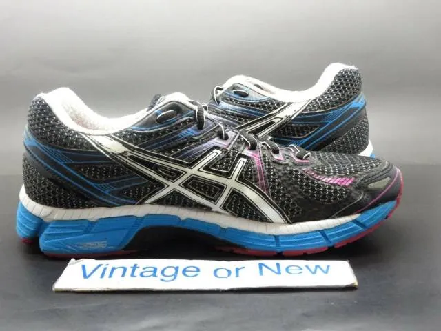 Women's Asics GT 2000 Black White Electric Blue Running ...