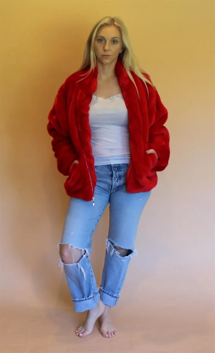 Women’s Faux Fur Bomber Jacket