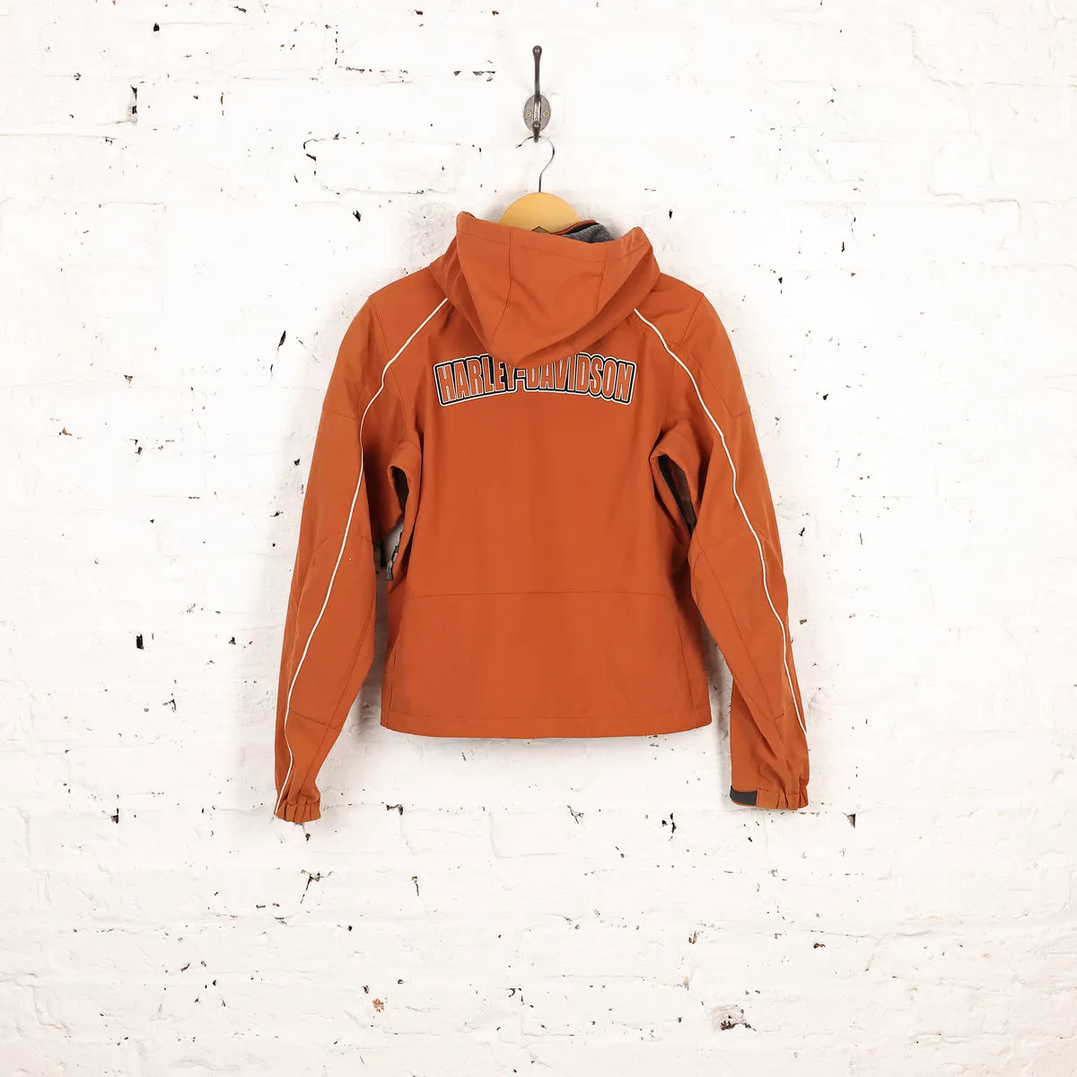 Women's Harley Davidson Hooded Rain Jacket - Orange - Women's M