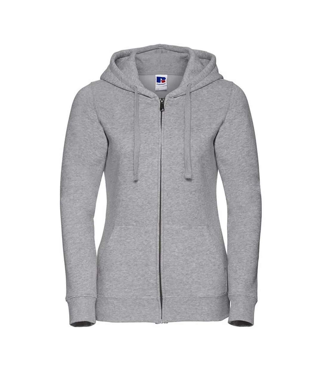 Womens/ladies authentic full zip hoodie light oxford grey Russell