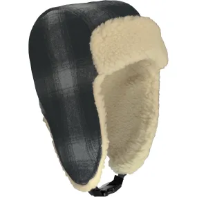 Wool Aviator Hat - Black/gray Plaid - XL