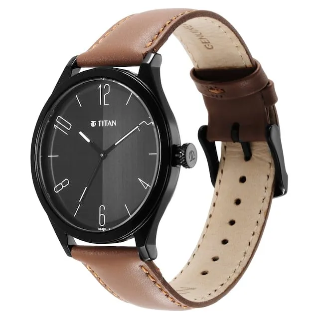 Workwear Black Dial Leather