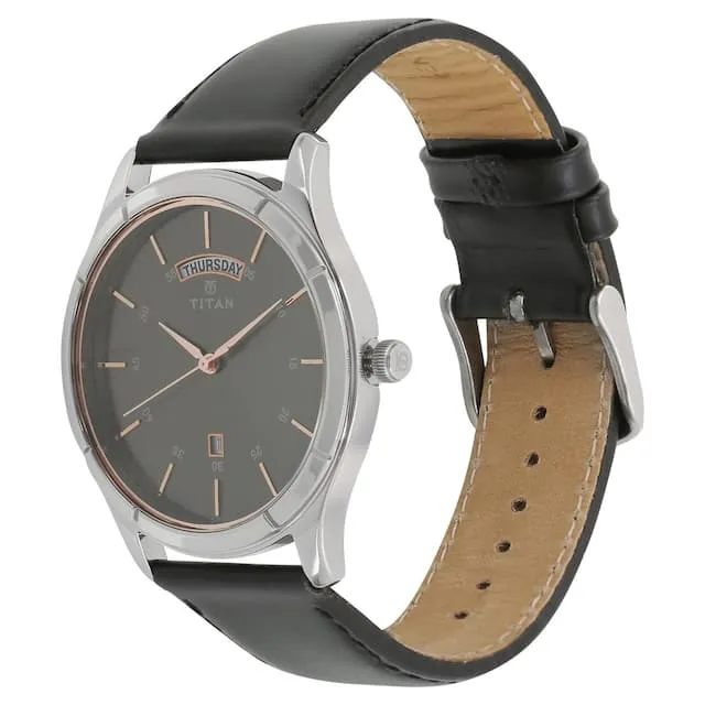 Workwear Men Anthracite Dial & Leather Strap