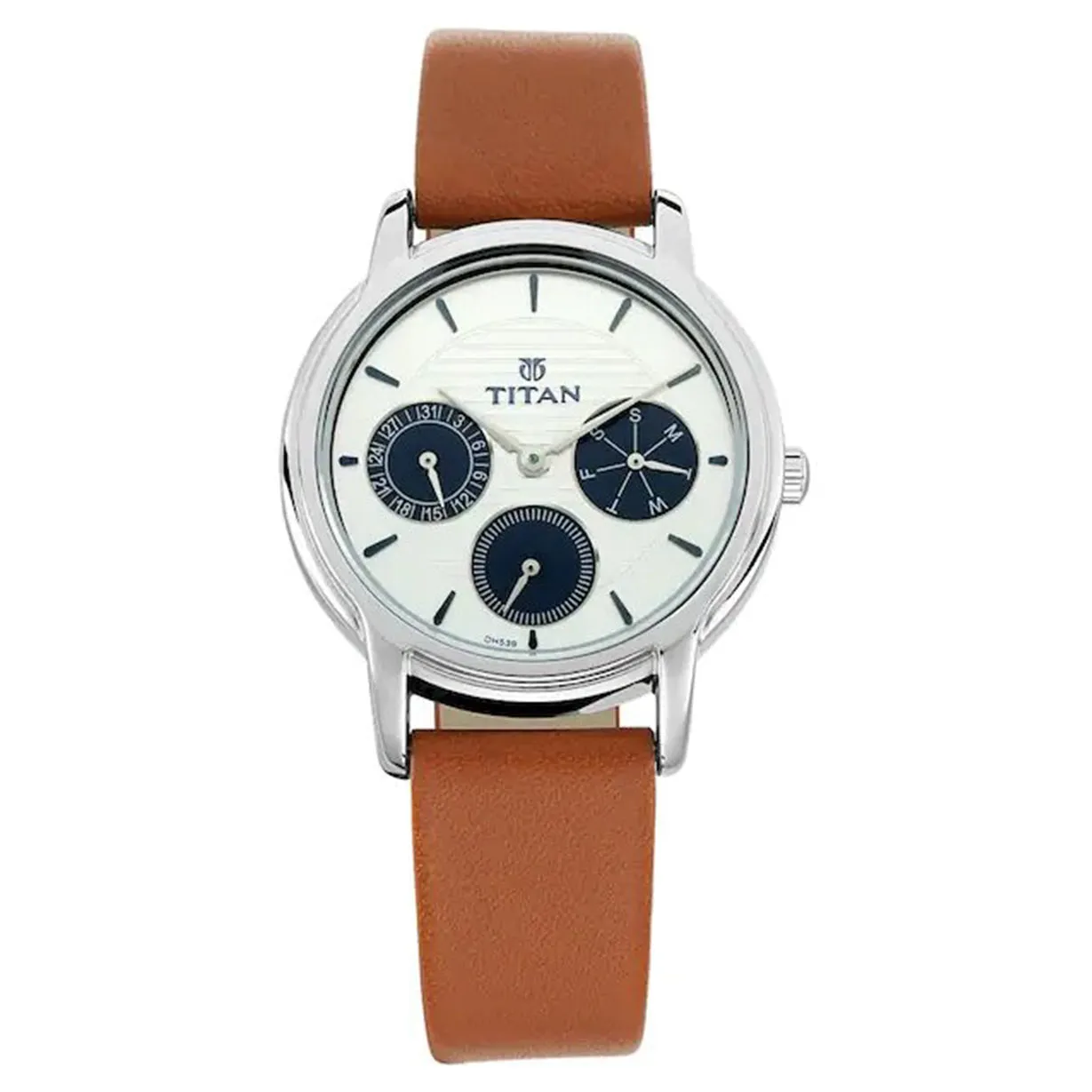 Workwear Women White Dial & Leather Strap