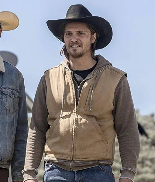 Yellowstone Luke Grimes (Kayce Dutton) Brown Cotton Vest